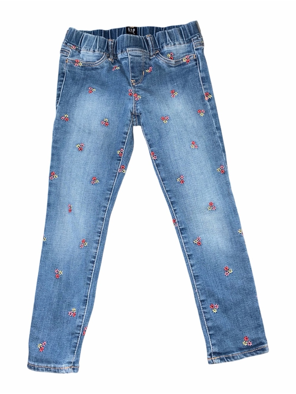 GAP Light Blue Skinny Jeans with Floral Embroidery